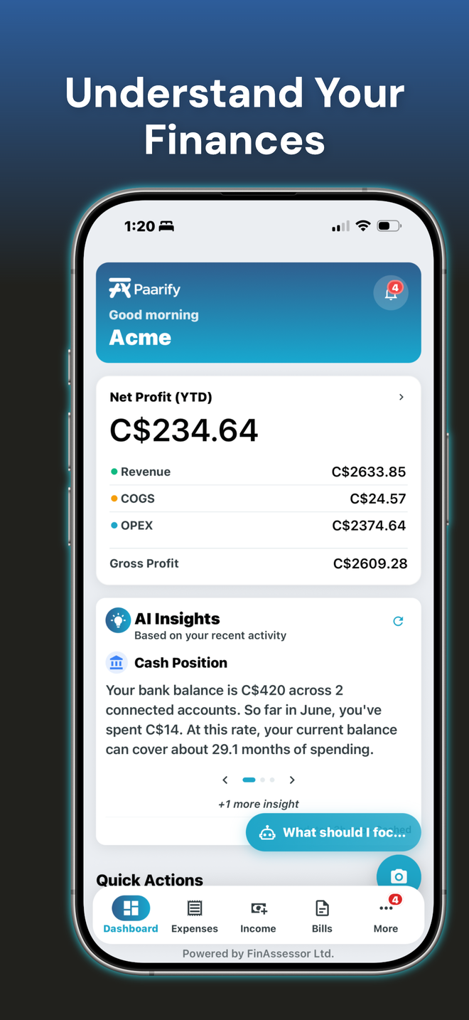 Paarify Dashboard screen